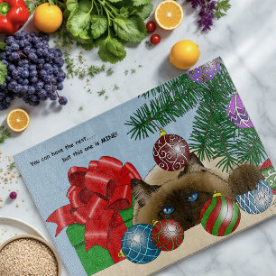 Weihnachtsball-Ornament-Katze Schneidebrett