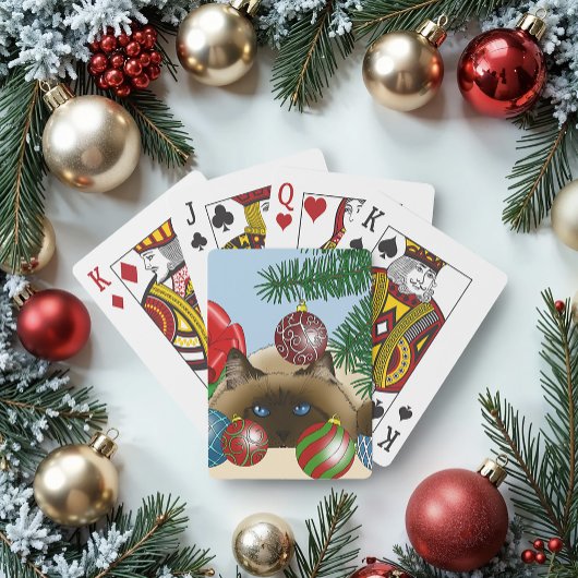 Weihnachtsball-Ornament-Katze Spielkarten
