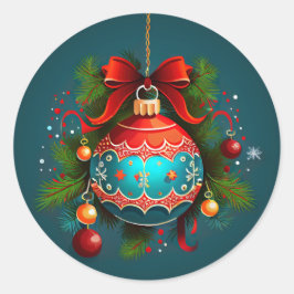Weihnachtsball-Ornament Klassischer Rundsticker Runder Aufkleber
