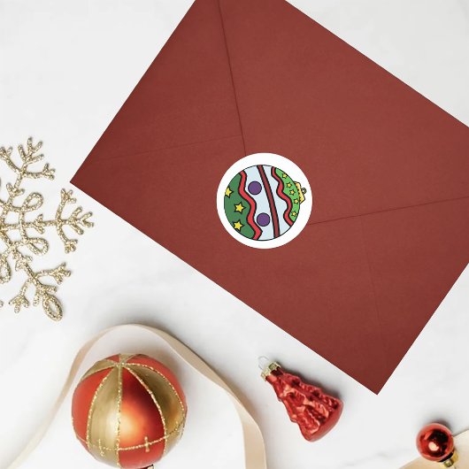 Weihnachtsball-Ornament Runder Aufkleber