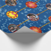 Weihnachtsball Ornamente 6 Fotos D-Blue Geschenkpapier (Ecke)