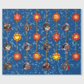 Weihnachtsball Ornamente 6 Fotos D-Blue Geschenkpapier (Flach)