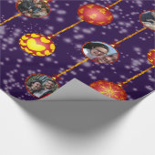 Weihnachtsball Ornamente 6 Fotos D-Blue Geschenkpapier (Ecke)