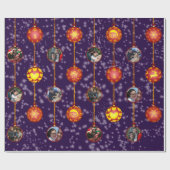 Weihnachtsball Ornamente 6 Fotos D-Blue Geschenkpapier (Flach)
