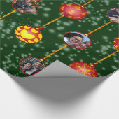 Weihnachtsball-Ornamente 6 Fotos D-Green Geschenkpapier (Ecke)