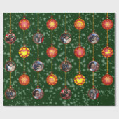 Weihnachtsball-Ornamente 6 Fotos D-Green Geschenkpapier (Flach)
