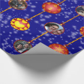 Weihnachtsball-Ornamente 6 Fotos D-Navy Geschenkpapier (Ecke)