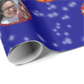 Weihnachtsball-Ornamente 6 Fotos D-Navy Geschenkpapier (Rolleneckpunkt)