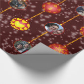 Weihnachtsball Ornamente 6 Fotos D-Red Geschenkpapier (Ecke)