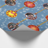 Weihnachtsball Ornamente 6 Fotos L-Blue Geschenkpapier (Ecke)