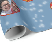 Weihnachtsball Ornamente 6 Fotos L-Blue Geschenkpapier (Rolleneckpunkt)