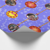 Weihnachtsball-Ornamente 6 Fotos L-Navy Geschenkpapier (Ecke)