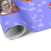 Weihnachtsball-Ornamente 6 Fotos L-Navy Geschenkpapier (Rolleneckpunkt)