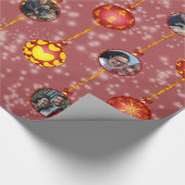 Weihnachtsball Ornamente 6 Fotos L-Red Geschenkpapier (Ecke)