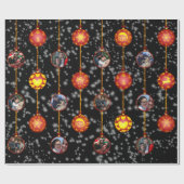 Weihnachtsball Ornamente 6 Fotos, Schwarz Geschenkpapier (Flach)