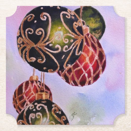 Weihnachtsball-Ornamente Untersetzer (Vorderseite)