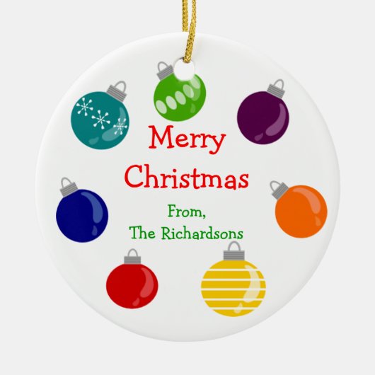 Weihnachtsball personalisierte Chrstmas Keramik Ornament (Vorne)