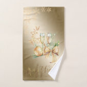 Weihnachtsball, Rentier, Weinglas, Schneeflocken Badhandtuch Set (Handtuch)