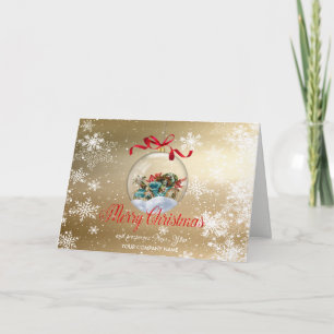 Weihnachtsball Retro Auto Firmen-Gruß  Feiertagskarte