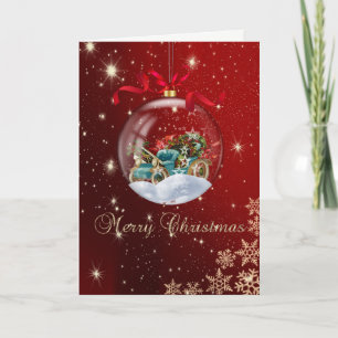 Weihnachtsball Retro Auto Snowflakes Feiertagskarte