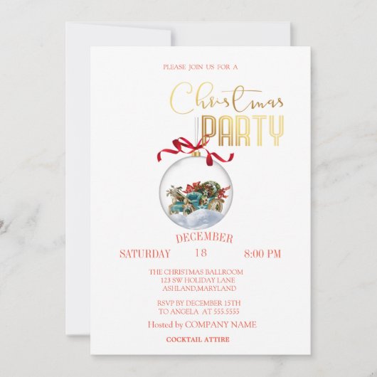 Weihnachtsball Retro Car Company Party Einladung (Vorderseite)