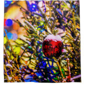 Weihnachtsball Rot Duschvorhang (Vorderseite)