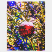 Weihnachtsball Rot Fleecedecke (Vorderseite)