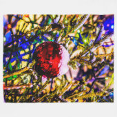 Weihnachtsball Rot Fleecedecke (Vorderseite (Horizontal))