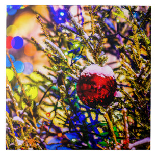 Weihnachtsball Rot Fliese