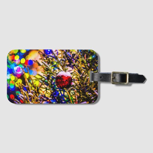 Weihnachtsball Rot Gepäckanhänger (Vorderseite (Horizontal))