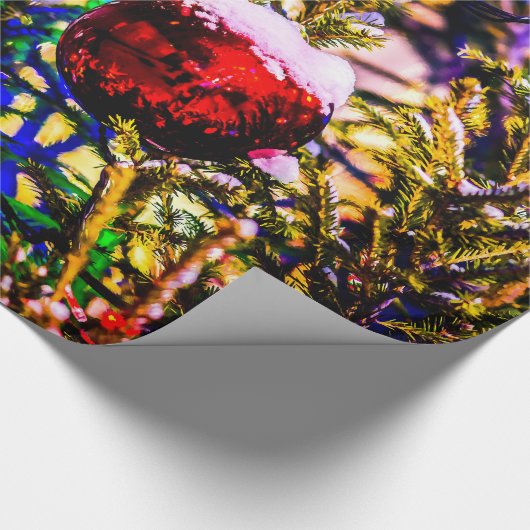 Weihnachtsball Rot Geschenkpapier (Ecke)
