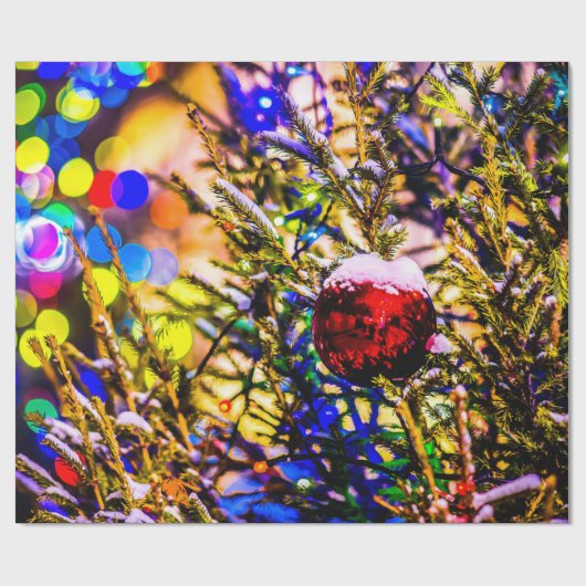 Weihnachtsball Rot Geschenkpapier (Flach)