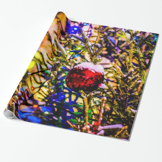 Weihnachtsball Rot Geschenkpapier (Ungerollt)
