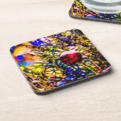 Weihnachtsball Rot Getränkeuntersetzer (Linke Seite)