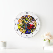 Weihnachtsball Rot Große Wanduhr (Zuhause)