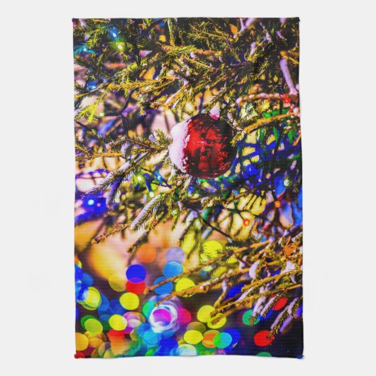 Weihnachtsball Rot Küchentuch (Vertikal)