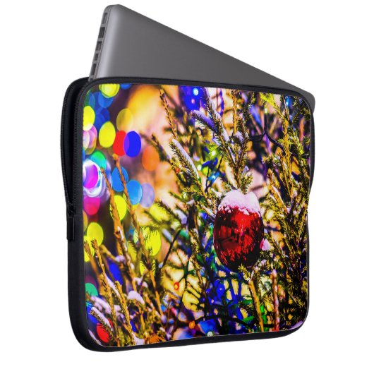 Weihnachtsball Rot Laptopschutzhülle (Vorne Rechts)