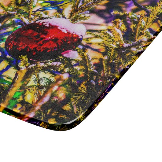 Weihnachtsball Rot Schneidebrett (Ecke)