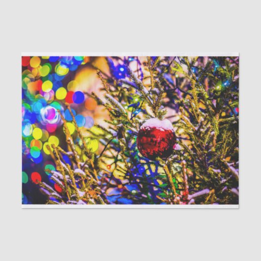 Weihnachtsball Rot Seidenpapier (Vorderseite)