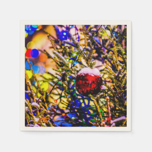 Weihnachtsball Rot Serviette