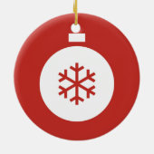 Weihnachtsball Rote Keramik Ornament (Hinten)