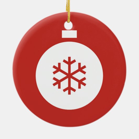 Weihnachtsball Rote Keramik Ornament (Hinten)