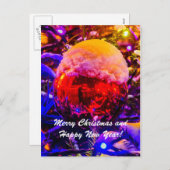 Weihnachtsball Roter Schnee Feiertagspostkarte (Vorne/Hinten)