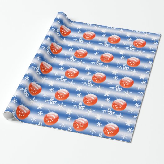 Weihnachtsball Schneeflocken Geschenkpapier (Ungerollt)