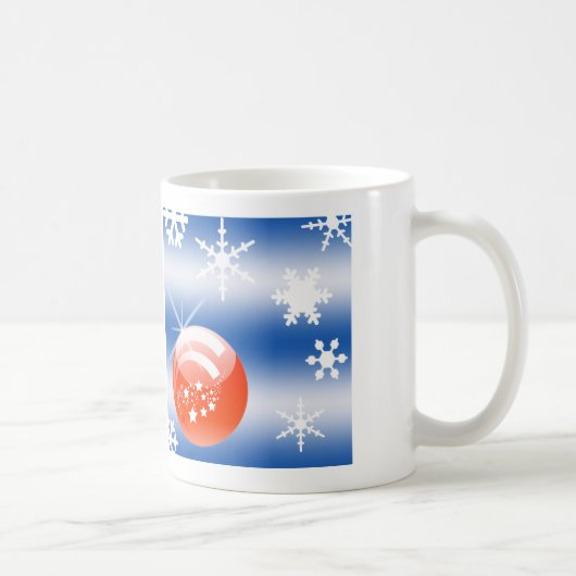 Weihnachtsball Schneeflocken Kaffeetasse (Rechts)