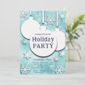 Weihnachtsball-Schneeflocken-Typografie Einladung (Stehend Vorderseite)