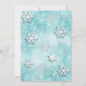 Weihnachtsball-Schneeflocken-Typografie Einladung (Rückseite)