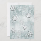 Weihnachtsball-Schneeflocken-Typografie Einladung (Rückseite)