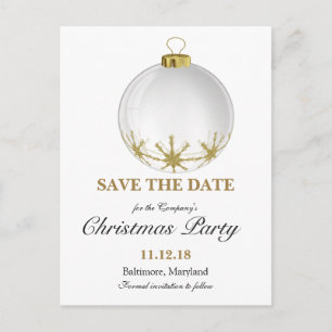 Weihnachtsball-Stern-WeihnachtsParty Save the Date Ankündigungspostkarte