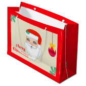 Weihnachtsball und Weihnachtsmann Große Geschenktüte (Vorderseite Schrägansicht)